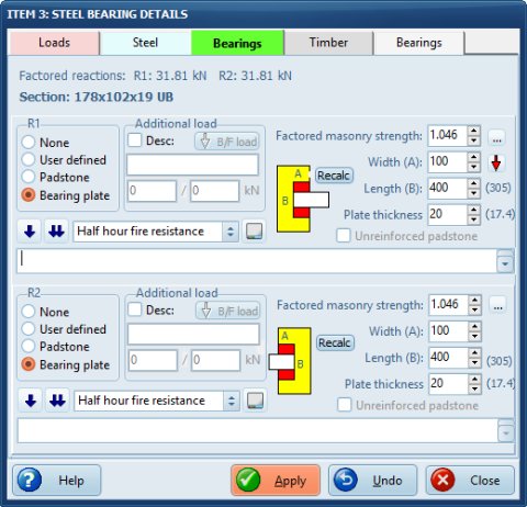 Steel bearing dialog